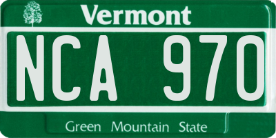 VT license plate NCA970