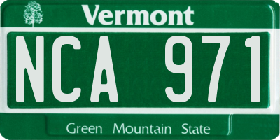 VT license plate NCA971