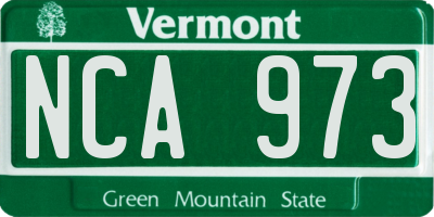 VT license plate NCA973