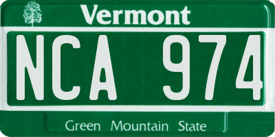 VT license plate NCA974