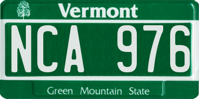 VT license plate NCA976