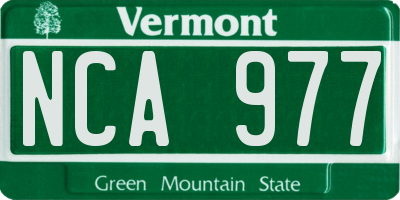 VT license plate NCA977