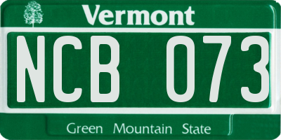 VT license plate NCB073