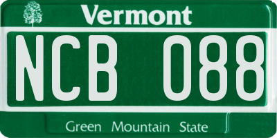 VT license plate NCB088