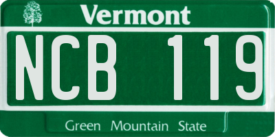 VT license plate NCB119
