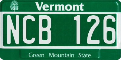 VT license plate NCB126