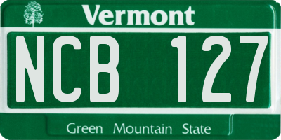 VT license plate NCB127