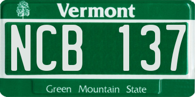 VT license plate NCB137