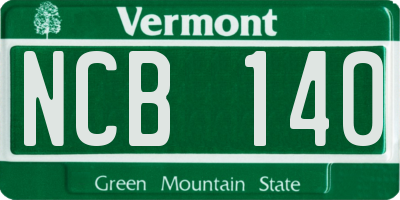 VT license plate NCB140