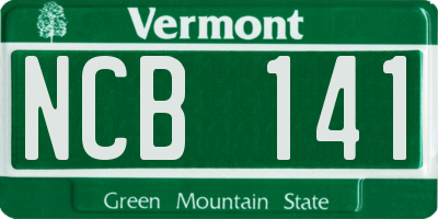 VT license plate NCB141