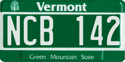 VT license plate NCB142