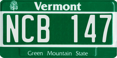 VT license plate NCB147