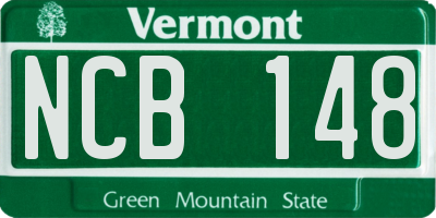 VT license plate NCB148