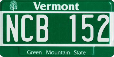 VT license plate NCB152