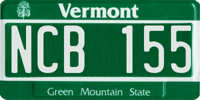 VT license plate NCB155