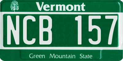 VT license plate NCB157