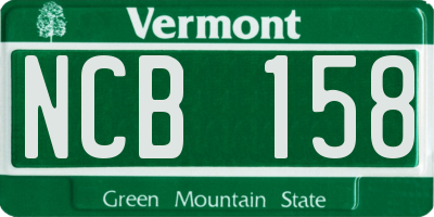 VT license plate NCB158