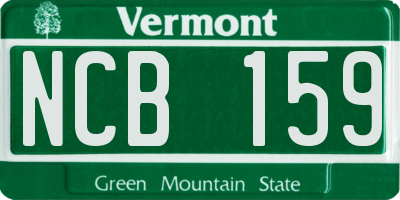 VT license plate NCB159