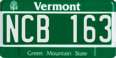 VT license plate NCB163
