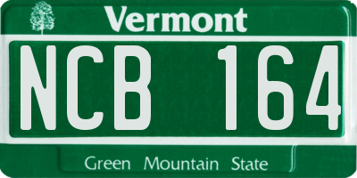 VT license plate NCB164