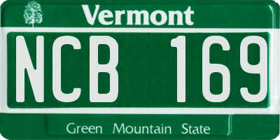 VT license plate NCB169