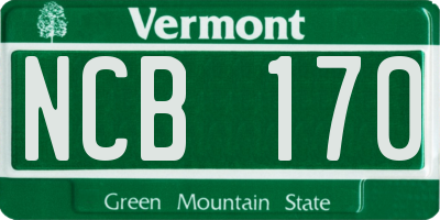 VT license plate NCB170
