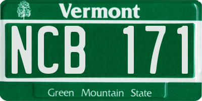VT license plate NCB171