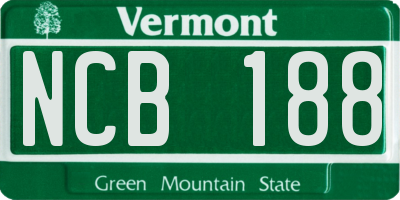 VT license plate NCB188