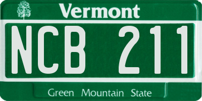VT license plate NCB211