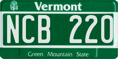 VT license plate NCB220