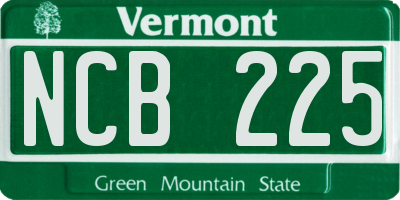 VT license plate NCB225