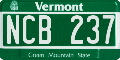 VT license plate NCB237