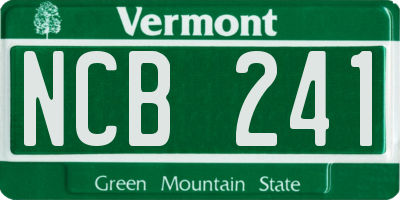 VT license plate NCB241