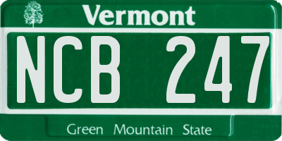 VT license plate NCB247