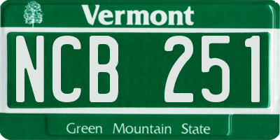 VT license plate NCB251