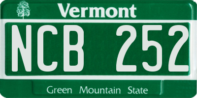 VT license plate NCB252