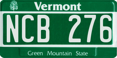 VT license plate NCB276