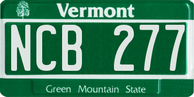 VT license plate NCB277