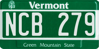 VT license plate NCB279