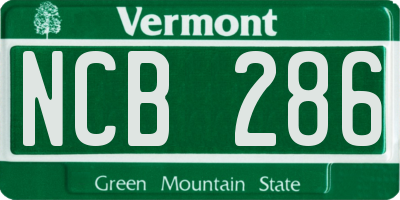 VT license plate NCB286