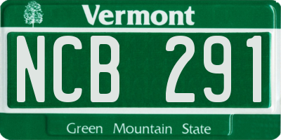 VT license plate NCB291