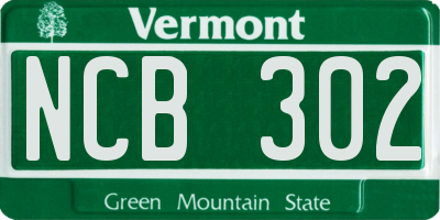 VT license plate NCB302
