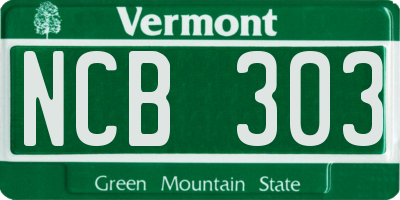 VT license plate NCB303