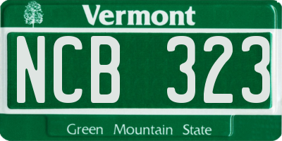VT license plate NCB323