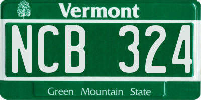 VT license plate NCB324