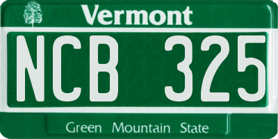 VT license plate NCB325