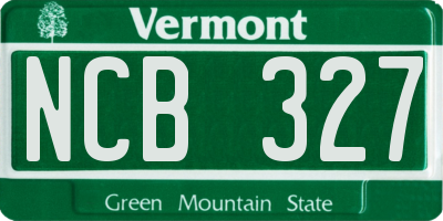 VT license plate NCB327