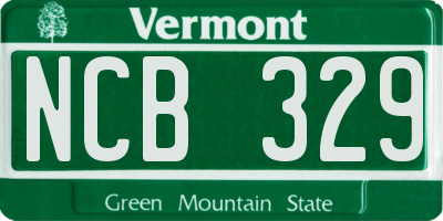 VT license plate NCB329
