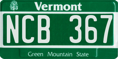 VT license plate NCB367