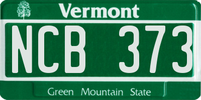 VT license plate NCB373